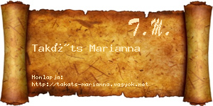 Takáts Marianna névjegykártya